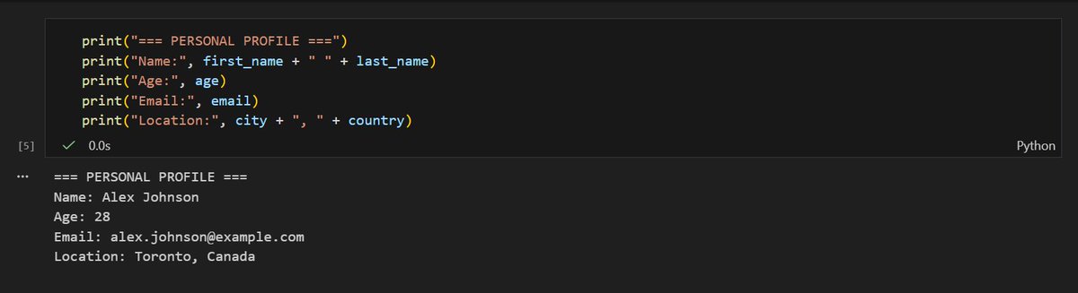 AmakaDeAnalyst's tweet photo. I found this week engaging, especially setting up Python and working with variables and calculations. Once I understood data types, everything felt intuitive. Overall, I feel motivated for more Python concepts in Week 2. https://t.co/FhUZ57vYyZ