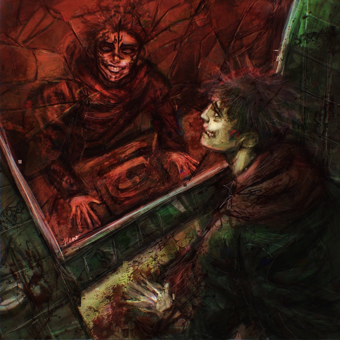 nerotrine's tweet photo. “Will all great Neptune’s ocean wash this blood clean from my hand? No, this my hand will rather the multitudinous seas incarnadine, making the green one red”🩸
#jjk #jujutsukaisen #sukuna #yuji #jjkseason3 https://t.co/l7FPqT3i1Z