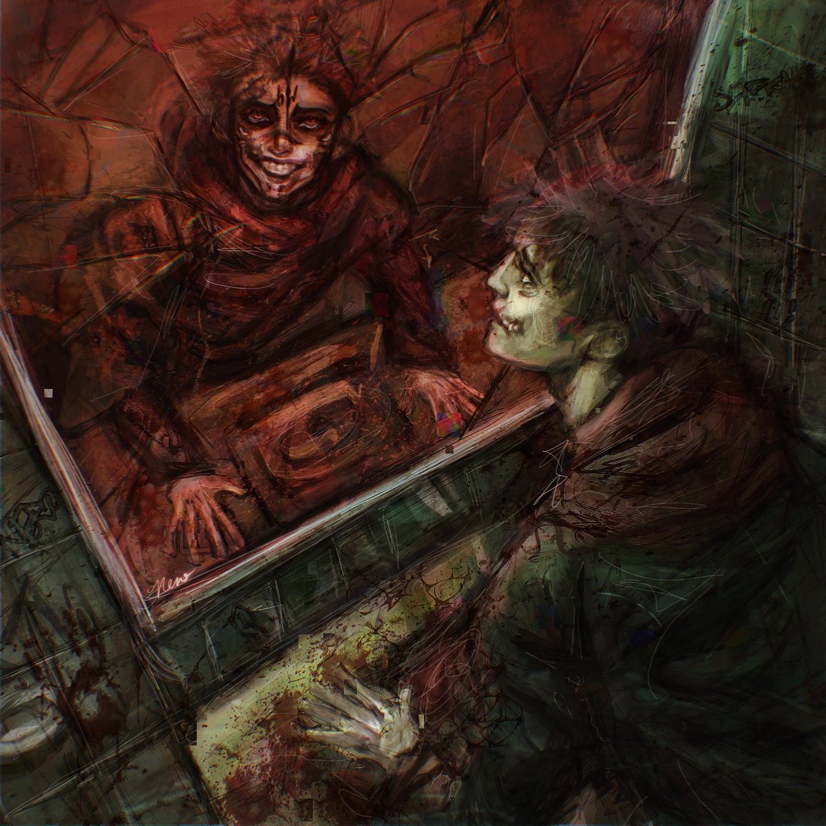 nerotrine's tweet photo. “Will all great Neptune’s ocean wash this blood clean from my hand? No, this my hand will rather the multitudinous seas incarnadine, making the green one red”🩸
#jjk #jujutsukaisen #sukuna #yuji #jjkseason3 https://t.co/l7FPqT3i1Z