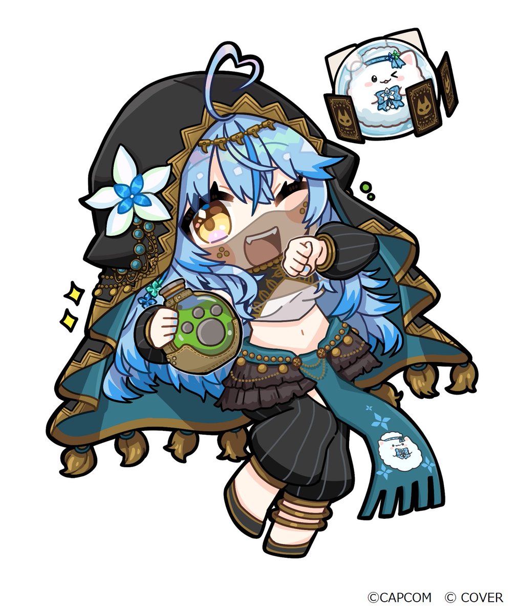 ☃️🍑 #モンハンワイルズ × #ホロライブ ♌🎪 【カフェコラボイラスト