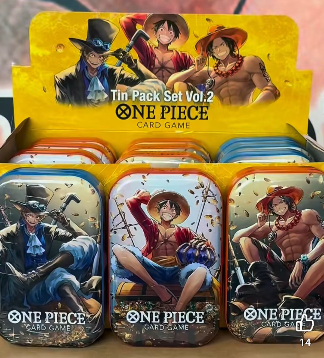 le_crocodeal's tweet photo. Les Mini Tins One Piece Card Game Tin Pack Set Vol. 2 sortiront vendredi prochain !

👉 Quelques liens à surveiller : https://t.co/FcY9umPWFQ https://t.co/0FiIIfqycE