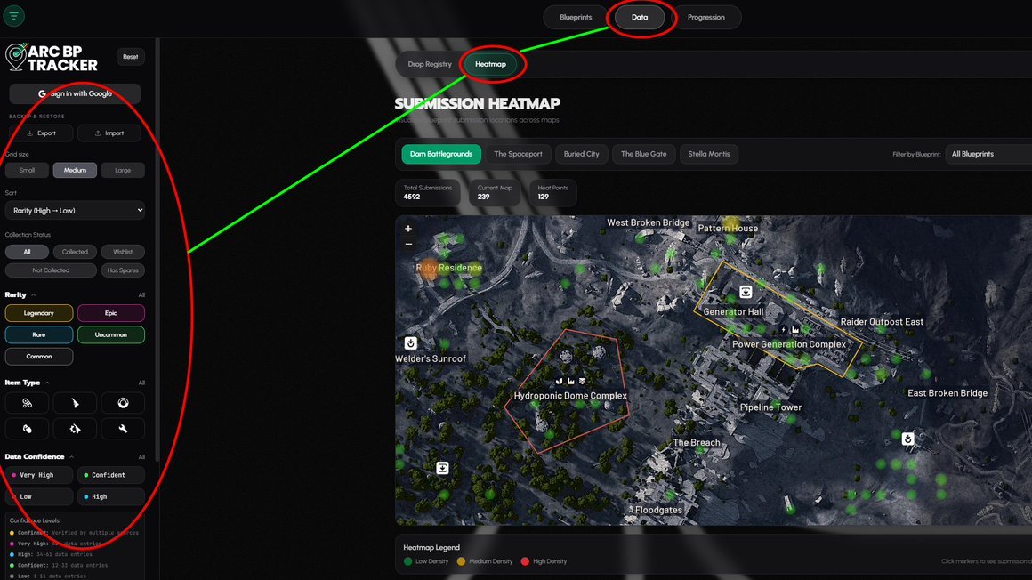 RocketeerDriver's tweet photo. Heatmaps just changed Blueprint hunting in ArcRaiders forever.

Using https://t.co/dFvIX0qJHf, you can now track, filter and keep track of what blueprints you have, and still need, based off player data.

While its still early in development, I think its a tool worth considering if your looking for a specific blueprint!

Check out u/colddoornob on Reddit.