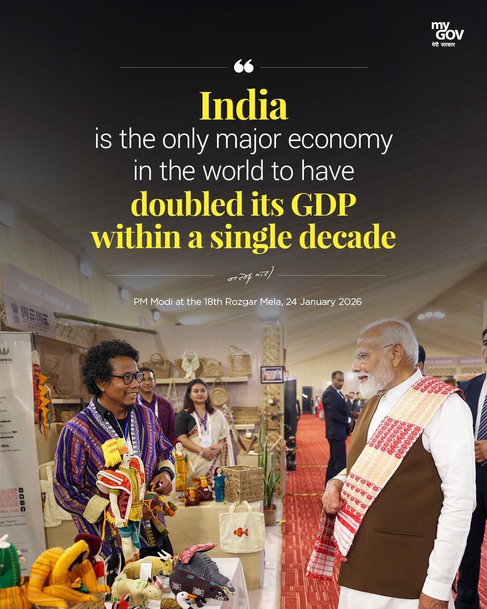 India is the only major economy in the world to have doubled its GDP ...