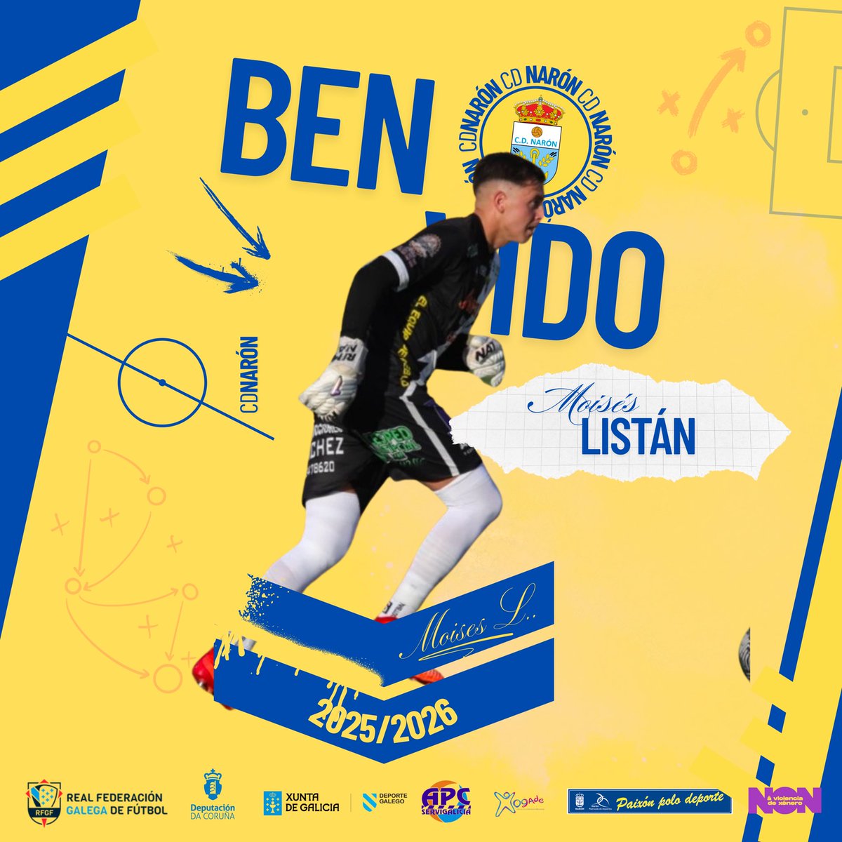 CDNaron's tweet image. 💥 FICHAXE | Moisés Listán, novo seguro para a portería do #CDNaron 

Dende Sanlúcar de Barrameda ata #OCadaval, procedente do Rayo Sanluqueño da primeira andaluza ⚡️

¡Benvido a túa nova casa, Moisés! 🐣