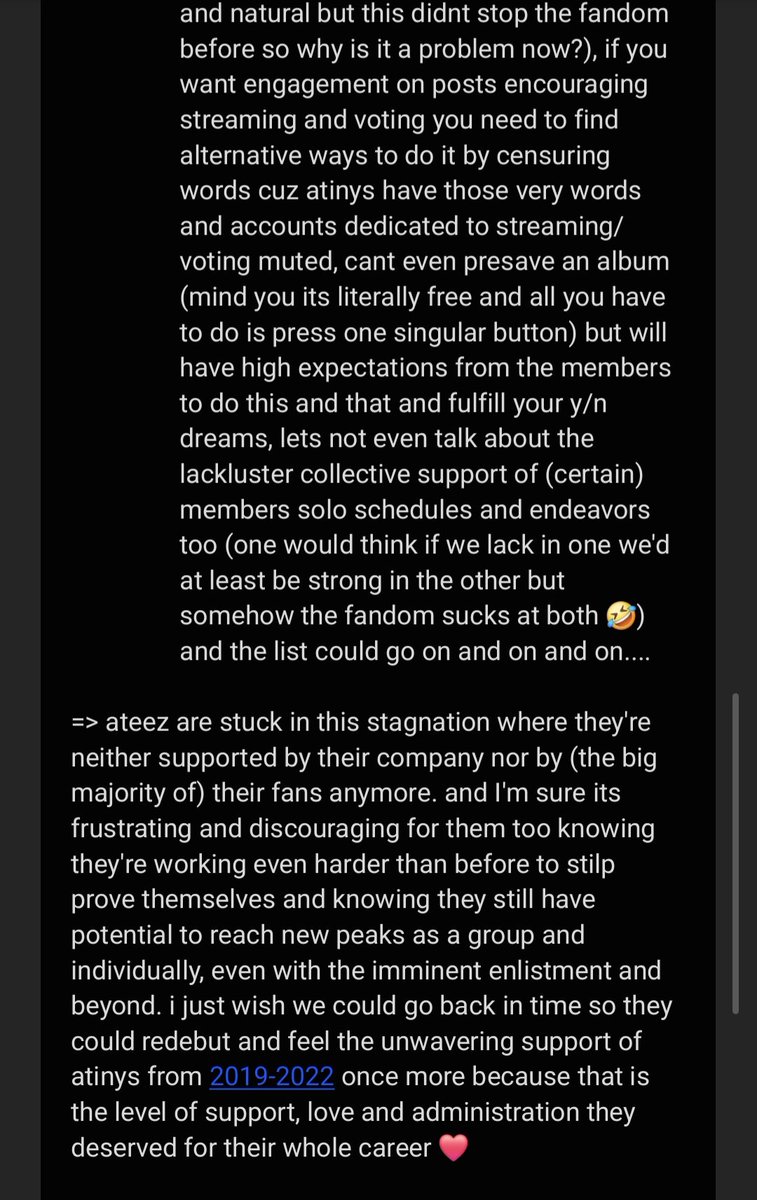 just an observation of atz's current situation as a group, as a long time fan who's witnessed the shifts and changes first hand. hope 2026 will be a better year for them as a group as well as individual artists.