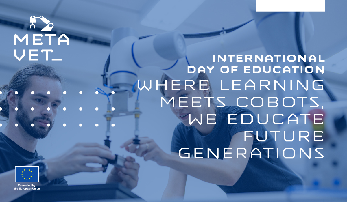 metavetproject's tweet photo. Celebrating World Education Day with Metavet Training!
Our students are learning about cobots in the metaverse, shaping the future of education and work. #WorldEducationDay #MetavetTraining #Metaverse #Cobots #FutureSkills
@Apodissi_Intl
@fablab
@_icebergplus https://t.co/gJcYSMYhdj