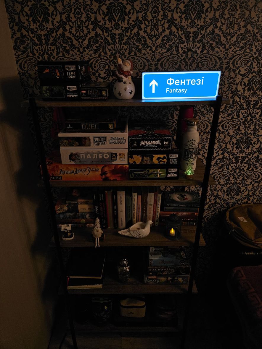 Підгледів у американців, що вони ставлять різнокольорові таблички, стилізовані під географічні топоніми (вулиці, авеню та інше) у своїх домашніх бібліотеках

У нас таблички вулиць не такі уніфіковані, але що ви думаєте про такі для своїх книжкових полиць?