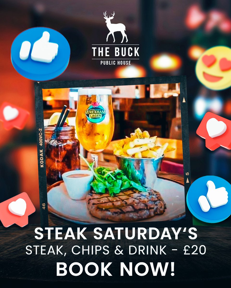 🥩 STEAK SATURDAY 🥩

8oz Steak, Chips &amp; Drink just £20!

Premium quality, unbeatable price 💪

Weekend dining done right 🔥

Spaces limited!

BOOK NOW