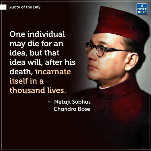 NEXTIAS_Delhi's tweet photo. Quote of the Day ✨
For more such quotes, visit: https://t.co/xJR0HIB78R
#NetajiSubhasChandraBose #QuoteOfTheDay #IndianFreedomStruggle #IdeasNeverDie #Patriotism #AzadHind #InspiringWords #Nationalism #LegacyOfLeaders @HISTORY OF INDIA https://t.co/WOimPSa4T6