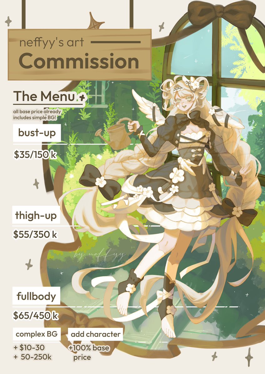 sleepyneffyy's tweet image. ✦ Commission Open! ✦

Helloo! I’m opening art/illustration comms for international and local 𐔌՞. .՞𐦯 check below for details, thank you!
╰┈➤ vgen.co/neffyy

♡ + ↻ are very appreciated!

#artcommission #VgenComm #artidn
