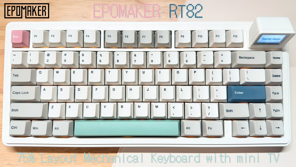osarun_run_run's tweet photo. - ̗̀ Epomaker RT82 ̖́-
木目ナチュラル淡色デスクにぴったり!
レトロな雰囲気に、差し色3色キーキャップがかわいい✨
ミニTVも便利で、柔らかくコトコト優しい打鍵音♪
ご提供: EPOMAKER-JP @epomaker 様
#EPOMAKER #RT82 #メカニカルキーボード https://t.co/0B7so3ljFI
