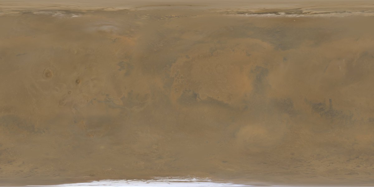 aAskaniy's tweet photo. Map of Mars in true colors: images from Mars Express were projected by Michael et al. (2024) and post-processed with TrueColorTools. TCT used the Tikhonov regularization method to reconstruct a spectral cube from four HRSC channels and simulated human perception of it.
[1/3] https://t.co/pt5FmJMir6