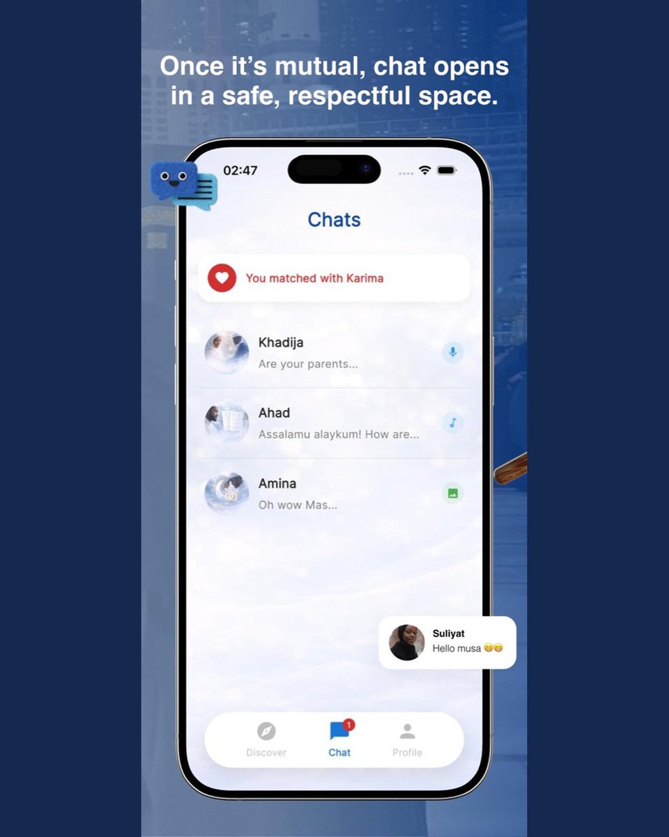 afrohalalpair's tweet image. Afrohalalpair is built with boundaries.
No pressure.
No exposure.
No forced interactions.
Every feature is designed to respect faith, comfort, and consent.
Because marriage should begin with respect.

#Afrohalalpair 
#halalmarriage
#singlemuslims
#africandiaspora
#halallove