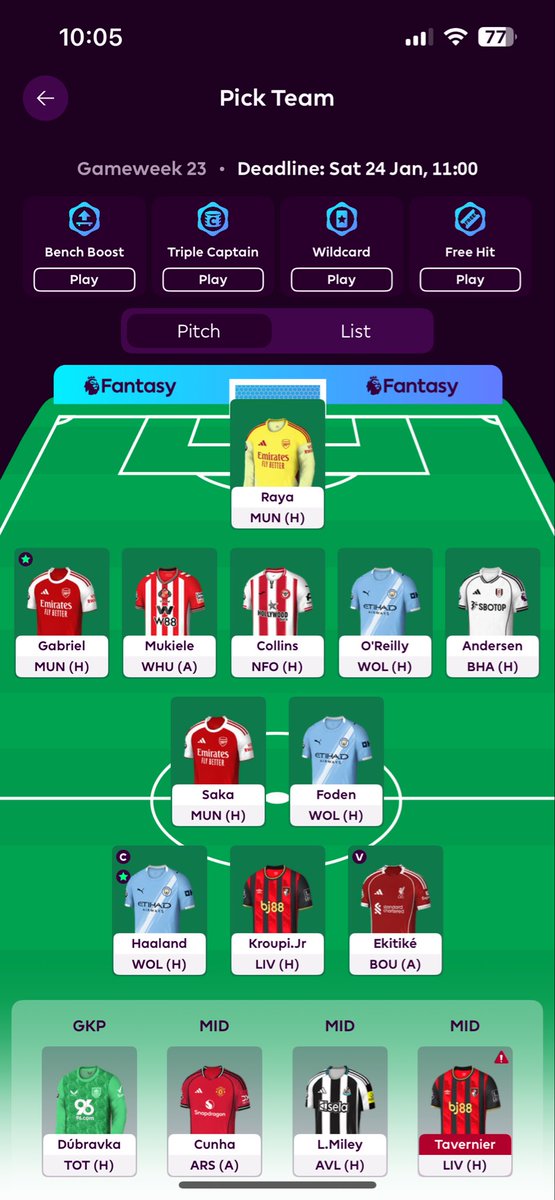 FplMerchant98's tweet photo. @FPLKayman 2FT… any immediate changes? Thinking Ndiaye, thinking Enzo? Could do cunha and tavernier out for it https://t.co/AAZLgbaftt