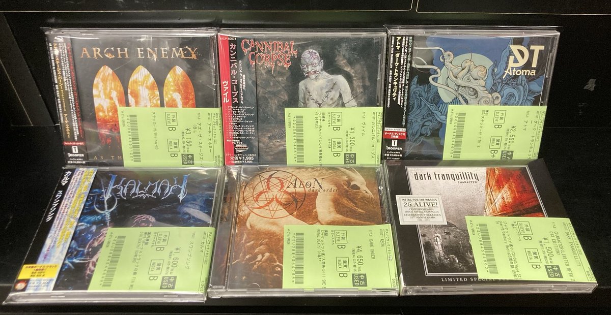 ✨中古品新着情報✨ ARCH ENEMY、CANNIBAL CORPSE、DARK TRANQUILLITY