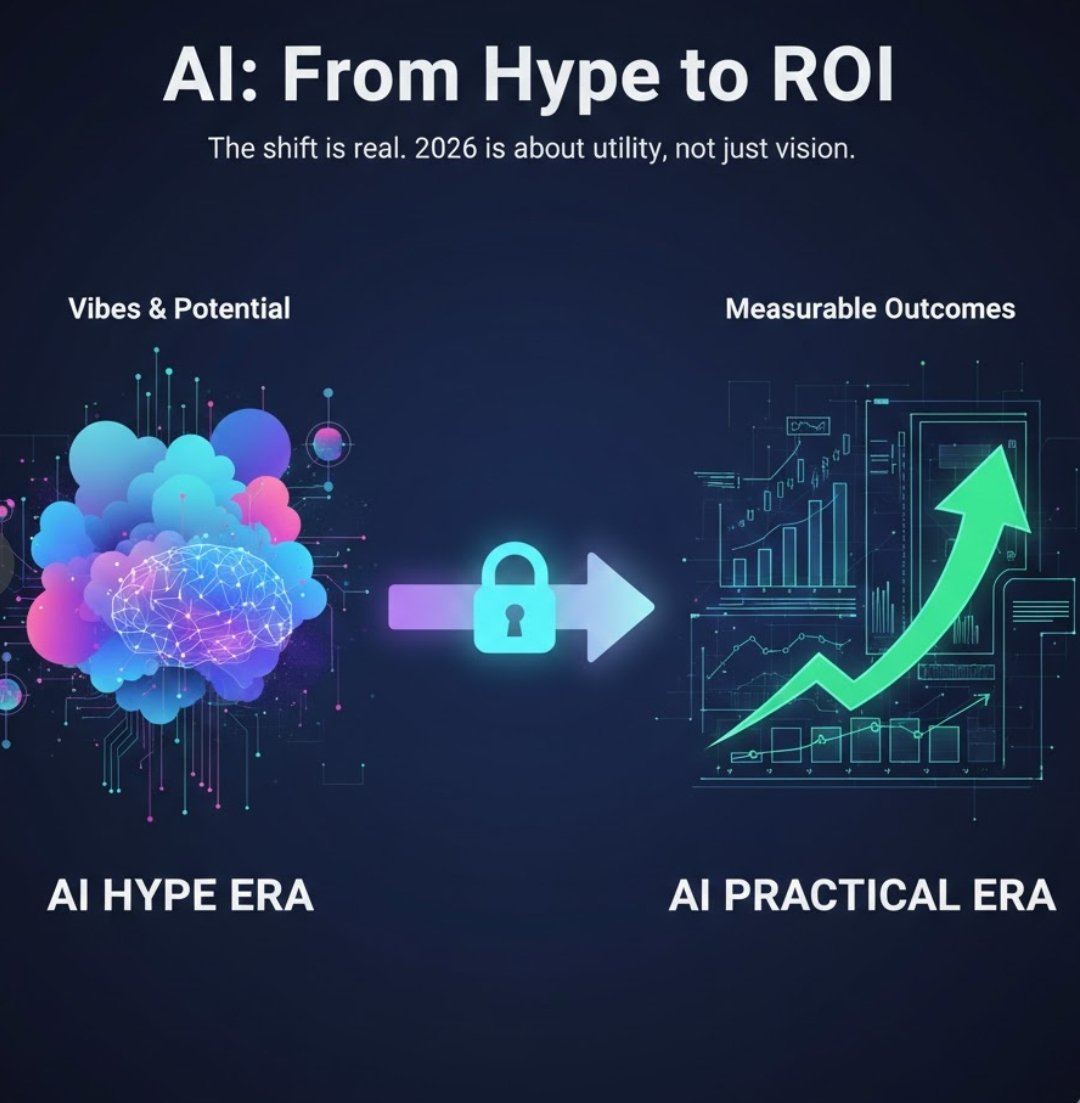 adarshkusingh's tweet image. The "AI Hype Cycle" is officially transitioning to the "Practical Era."
OpenAI’s CFO just called for a shift toward measurable outcomes and workflow-ready deployments. No more vibes; companies want ROI.
The winners of 2026 won’t be the ones with the biggest models 
#AI #OpenAI