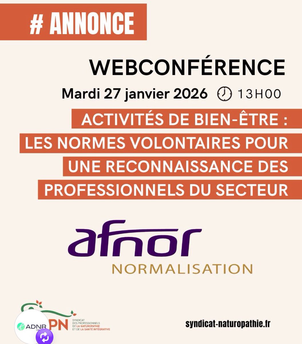 Pendant ce temps, le syndicat des professionnels de la naturopathie organise une webconference avec <a href="/AFNOR/">AFNOR</a> sur les opportunités (financières) d’une norme. 
Si des pseudo thérapies sont légitimées par l’Etat,  nous aurons encore plus de mal à lutter contre la désinformation.