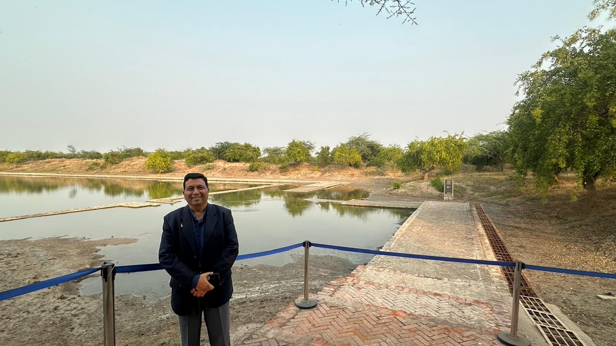 srikantkesnur's tweet photo. Folks, two days ago had the singular delight & honour of visiting the ancient archeological site of Lothal as well as the grand National Maritime Heritage Complex (#NMHC), coming up about a kilometre from there, while on a brief trip. It was a fantastic experience.
To any maritime inclined person, Lothal is a sacred site & being there is akin to a holy piligramage. Standing at the very place where, arguably, the world's most ancient dock and port are located was a goosebumps moment. One can only marvel at how our forebears, many millenia ago, connected across the seas and established trading networks. Lothal showcases how the Sindhu Saraswati civilisational exchanges & impulses were undergirded by the maritime vector and inherent curiosity of our ancients. The well planned warehouses and port arrangements illustrate how advanced the Meluhans were in orienting to the seas & it's only befitting that our company @MeluhaMaritime is named after those remarkable people.
The #NMHC is an apt tribute to them as well as to the rest of our long & hoary maritime history. Spread over nearly 400 acres, it has an amazing range of galleries, exhibits, outdoor installations and ancillary facilities. With the first phase expected to be ready later this year and the full project on track to completed in a couple of years, it's likely to become a magnificent site when it becomes fully operational and running. Anchored in a grand vision and combining the best of aesthetics, technology, storytelling and history, #NMHC has the potential to become one of India's modern wonders. Walking through the place seeing numerous workers, craftsmen and managers put the finishing touches in a project that has awesome scale, scope and magnitude was a wonderful experience. The Curation team led by the indefatigable #ProfVasantShinde deserve kudos for bringing this task to near fruition. The @indiannavy and @MHSofIndia too have played a significant role in this endeavor.
Wishing the team very best in the last lap. May the intrepid spirit of Meluha and all our maritime predecessors guide them.
@indiannavy
@shipmin_india
@IMU_HQ
@GujaratTourism
@MinOfCultureGoI
@nickcollins1953
@ShreeHistory
@sanjeevsanyal
@abhilashtomy
@PadmajaParulkar
@Urmimala_A
@suzannebernert
@RahulDewanV2
@Anviksiki
@tskrishnan
@probirpaymate
@mananbhattnavy
@ThingsNavy
@Aryan_warlord
@kamalikabose
@SandeepUnnithan
@MHSofIndia
@IndiannavyMedia
@navalhistorian
@Franksquarerig
@Maverickmusafir
@zwerubae @zeedee93
@ProfVemsani
@AmritaNarlikar
@authoramish