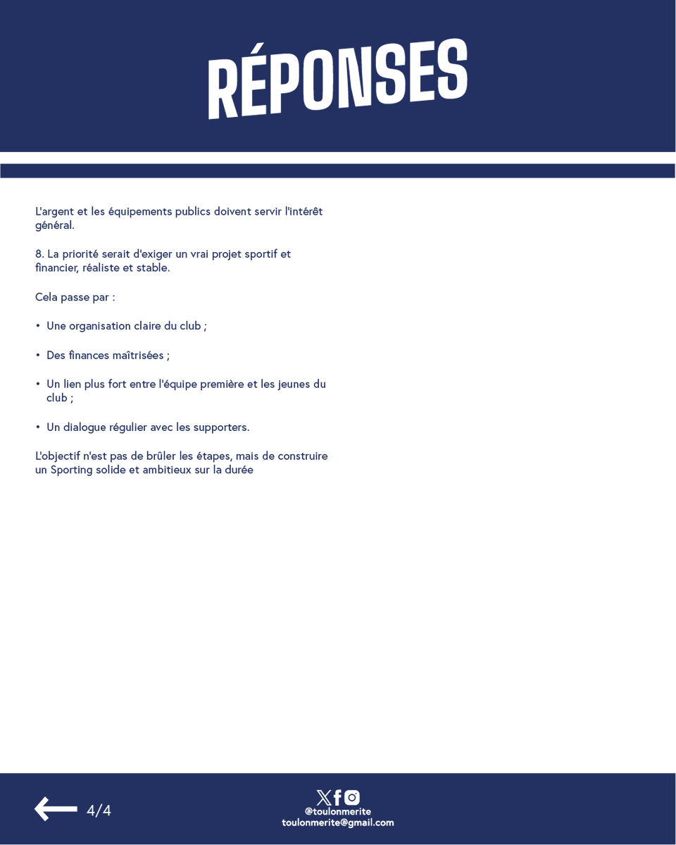 Emmanuel Le Lostec, candidat aux #électionsmunicipales2026 à #toulon a répondu au questionnaire des #supporters  du <a href="/sportingtoulon/">Sporting Club Toulon</a> . #merci.
<a href="/Var_Matin/">Var-matin</a> <a href="/BFMVar/">BFM Toulon Var</a> #football <a href="/VarSports_Jules/">VarSports</a>  <a href="/footnational/">Foot National 🏆⚽️🇫🇷</a>