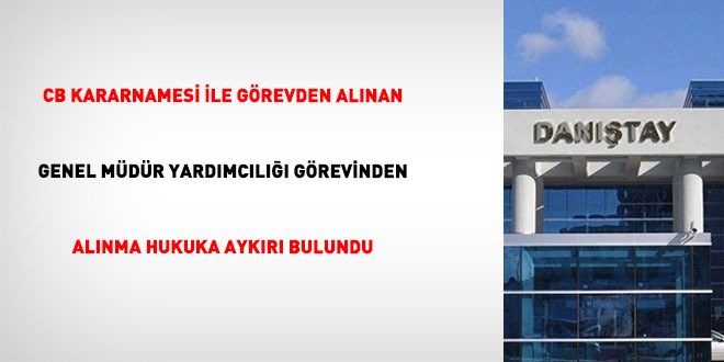 CB Kararnamesi ile görevden alınan genel müdür yardımcılığı görevinden alınma hukuka aykırı bulundu. 

memurlar.net/haber/1157006/…