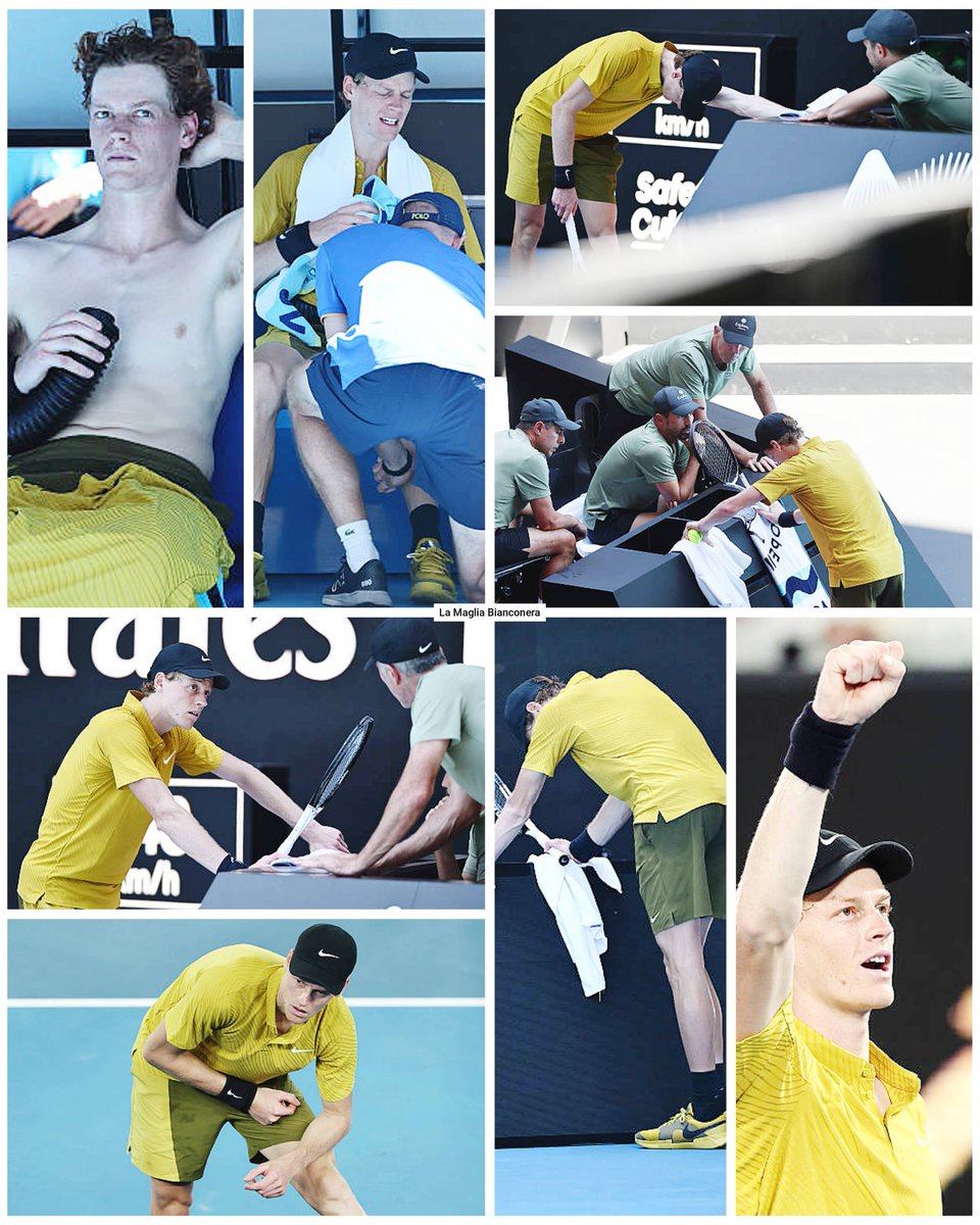 VITTORIA EROICA DI #SINNER!🔥
Disidratato, coi crampi a braccia e gambe per le condizioni estreme, zoppicando, rischiando un infortunio, ad un passo dal cadere a terra e dal ritiro prima che chiudessero il tetto, quasi da fermo, senza più sedersi ai cambi campo...
EPICO! 🧡 #AO26