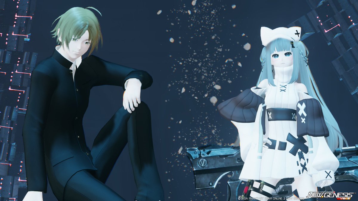 nkoyomina's tweet photo. #放課後の集会所 #PSO2NGS_SS 貼り忘れ。SSがたまってきたので整理せねば。
黒・白・黄・赤、我らカラフル！戦闘服っぽいコーデも作ってみたいものですね。
ご参加ありがとうございました。 https://t.co/45IfKWsfkC