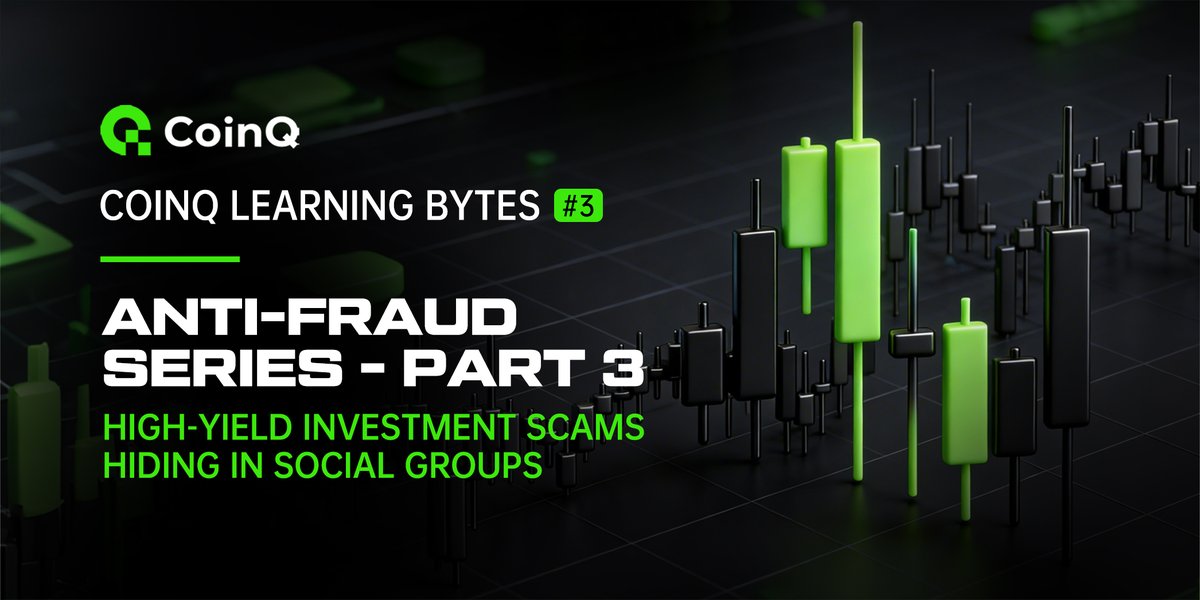 🧠 CoinQ Learning Bytes #3 | Anti-Fraud Series (Part 3)

After breaking down common scam patterns,
today we focus on high-yield investment scams hiding in social groups 👀

Fake “mentors” + small early rebates →
“upgrade membership” / “add margin” →
funds gone, group vanished.