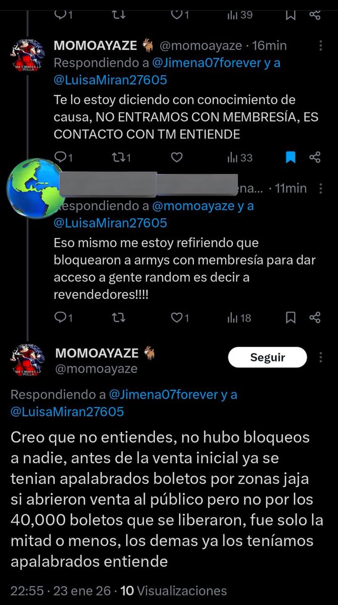 vargas_ren23216's tweet image. NO A LA REVENTA EN MÉXICO 
@ocesa_kpop @Ticketmaster_Me
PORQUE ARMY DEBE PAGAR MÁS DE $50 MIL PESOS A REVENDEDORES Y CORRUPTOS POR IR A VER A BTS
@Profeco

#NoALosRevendedores
#NoALaReventa 
#ARMYNoCompraReventa