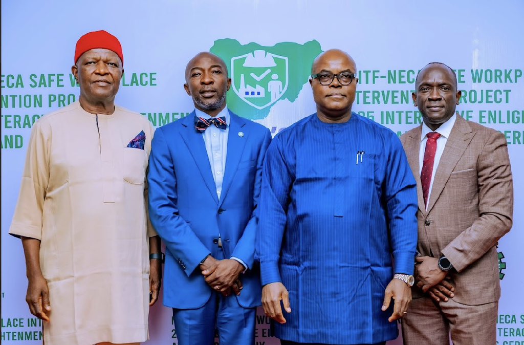 OMFaleye's tweet photo. Proud to flag off the 2025 Safe Workplace Intervention Project (SWIP) with @NECASecretariat and @FMinLAbour. Growth isn’t sustainable without safe workplaces. We’re putting Nigerian workers’ safety at the heart of our Renewed Hope Agenda—making safe work the norm, not the exception. #SWIP2025
