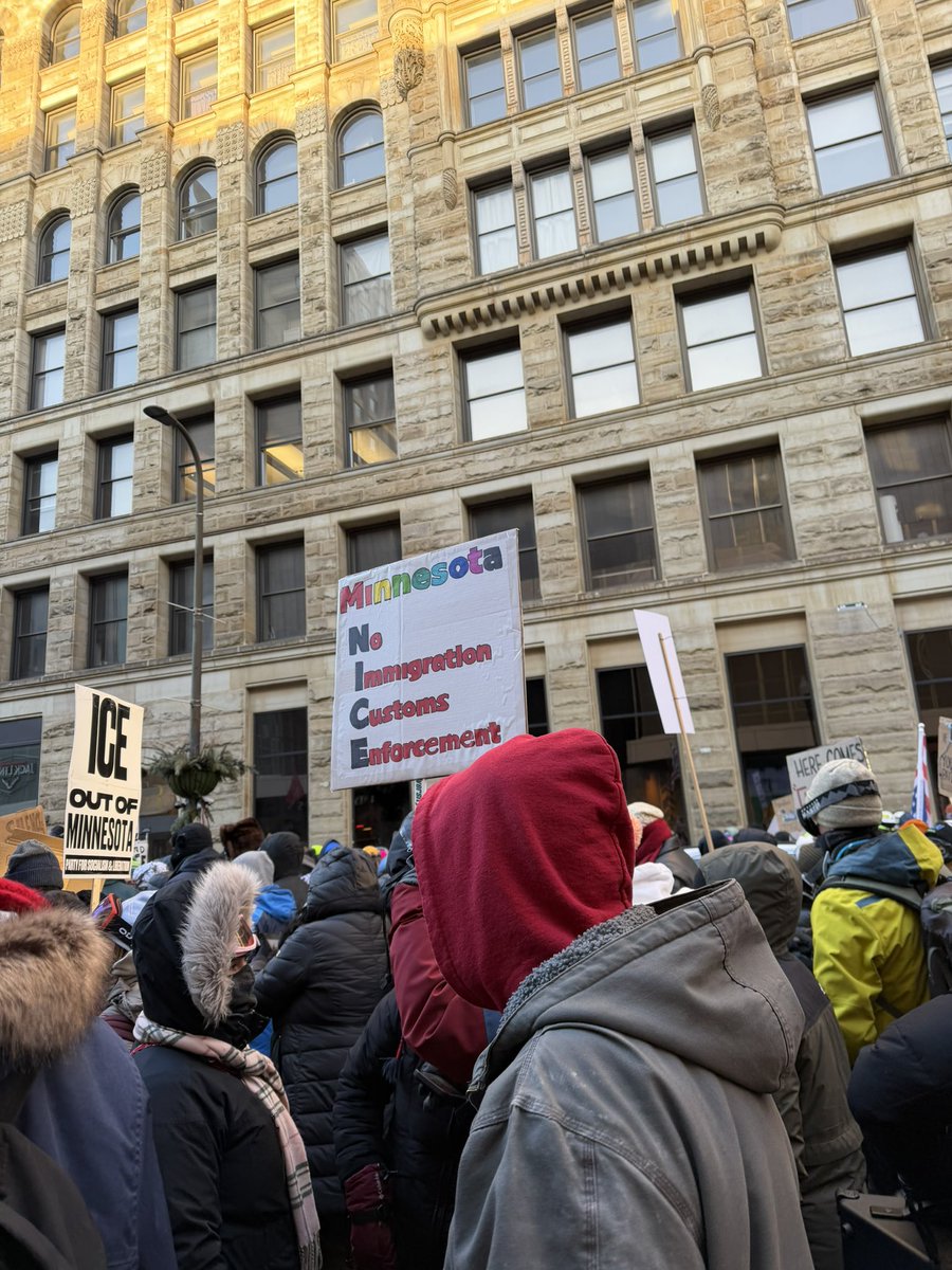 lucyboett's tweet photo. Protests today in Minneapolis. Ice out https://t.co/00p20RTapM