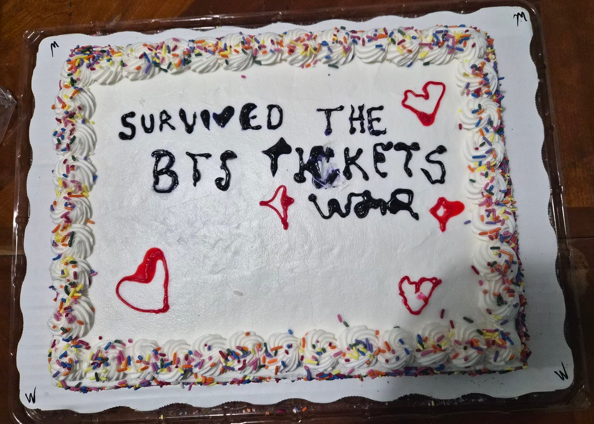 We're celebrating at home, we survived the ticket war <a href="/jacquiecvidal/">jacquie in the box 🃏</a> !

We're seeing BTS in Los Angeles, Las Vegas and Mexico city 😄💜✨️

Thanks to all army friends for their support and specially <a href="/memmmm_ot7/">Memmmm⁷ 𝑩𝑻𝑺 𝒚𝒆𝒂𝒓 💜</a> for your help 💖
