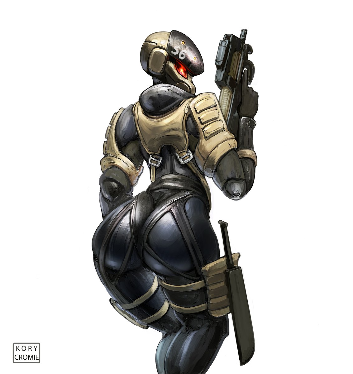 TheGeniusFetus's tweet photo. Sketched a Haven Trooper from Metal Gear. The big glutes help them get the most out of their suits. https://t.co/LvMNq9dSM3