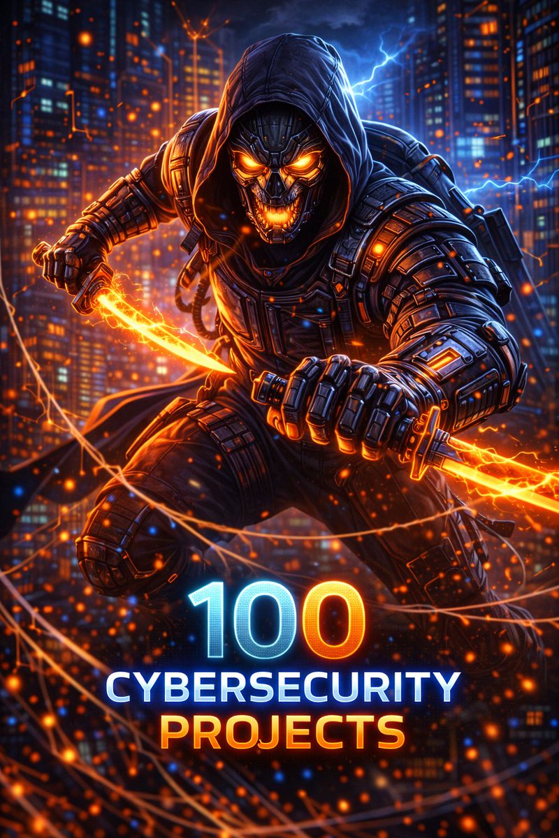 Danodi_j6's tweet photo. 100 Cybersecurity Projects to Build Real World Skills
Hands on projects are one of the best ways to truly understand cybersecurity concepts and turn theory into practical skills.
#Cybersecurity #SecurityProjects #Learning #InfoSec
#BlueTeam https://t.co/mlLFIfjY5W