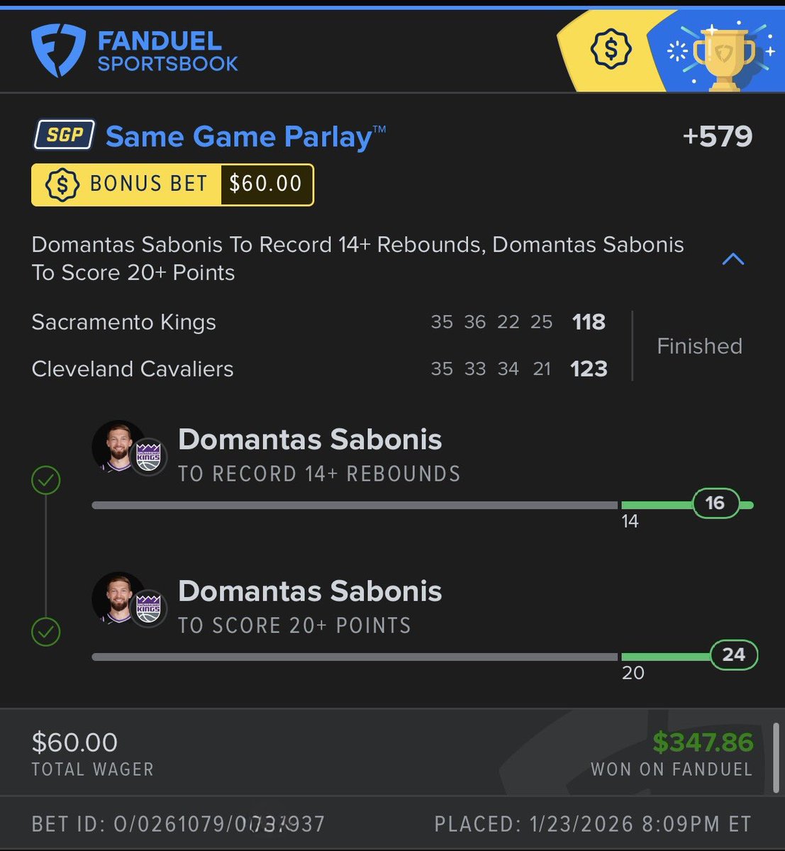 1Monatomic's tweet image. 💥 MULTIPLE CASH NIGHT… AGAIN 😤

☢️ #Propfellas VIP went CRAZY 

+3547 Live SGP ✅
+2286 Points Mega 📣
+597 Sabonis STACK live 🥞

⚡️ $65 bonus bets + $10 ➡️ $762 🤑

🔗 All my slips posted in our Discord — don’t miss this weekend: whop.com/propfellas/pro…

@Jimmy_the_Gent6…