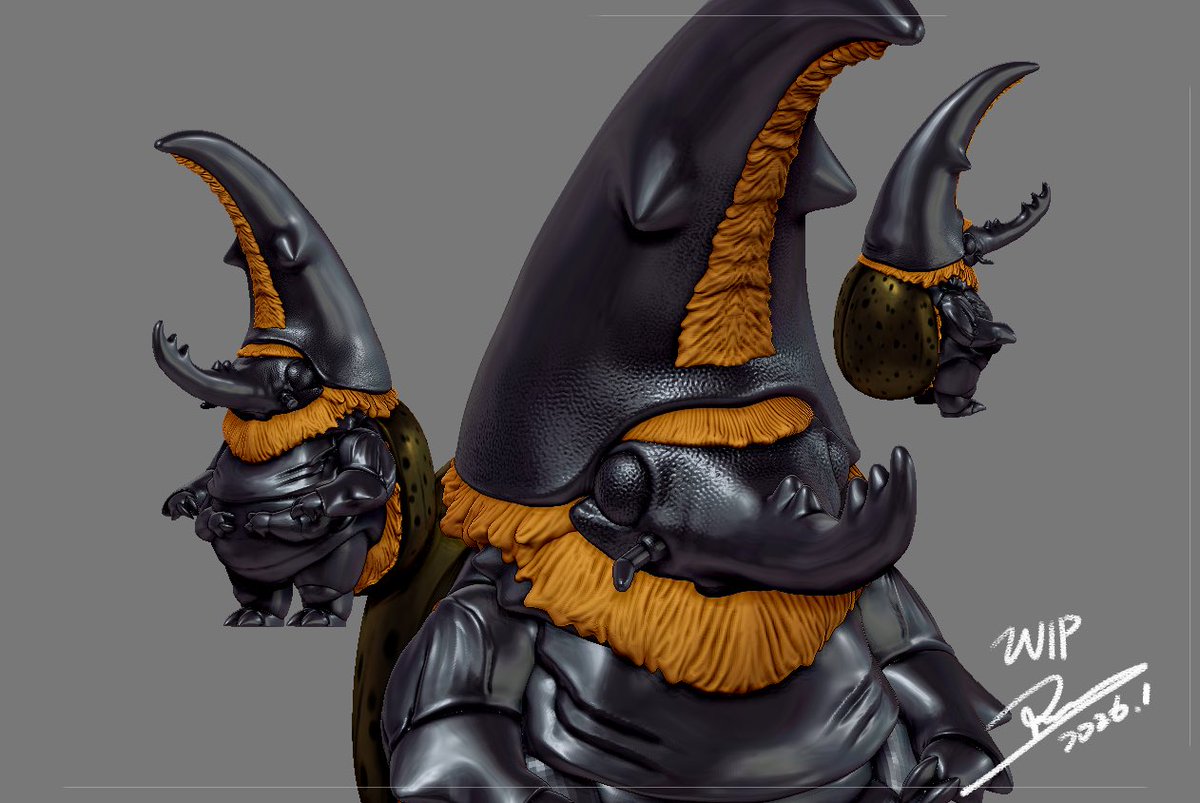 これは僕のヘラクレスオオカブト。夢中になって作って、すごく幸せな