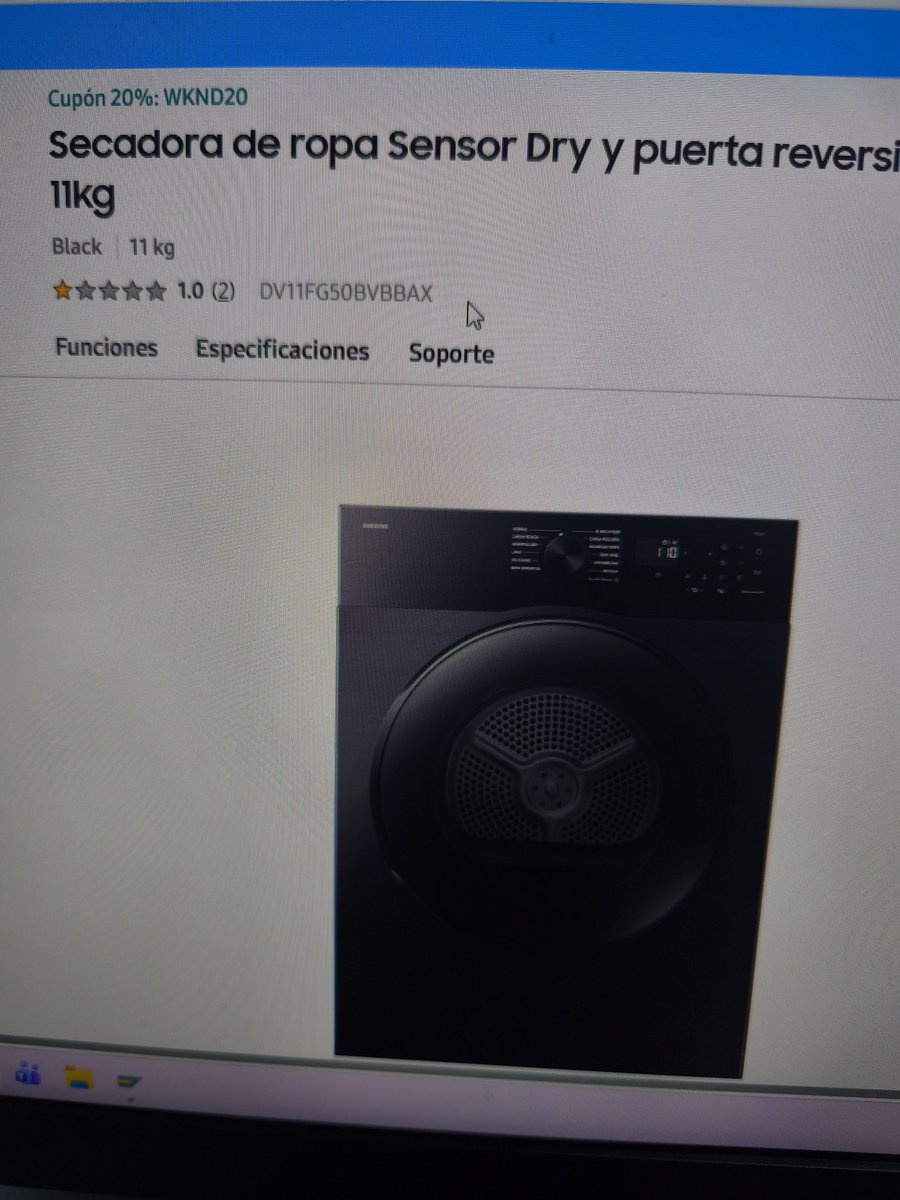 LuisVtz's tweet photo. @SamsungMexico el modelo de secadora DV11FG50BVBBAX  es eléctrica o funciona con gas? https://t.co/f8lvJ7gknA