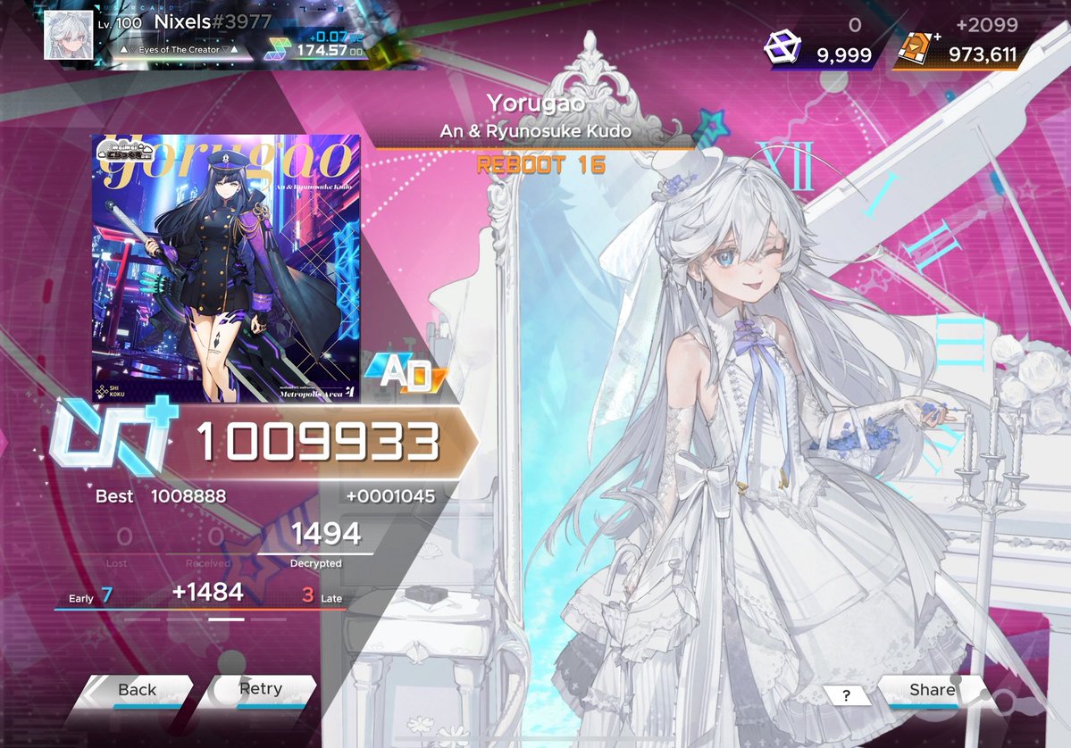 Nixels_0's tweet image. #ParadigmReboot
Yorugao [RBT 16] All Decrypted❗❗
(-10)

양손 6연타라던가 당황스러운 구간 꽤 있던 채보