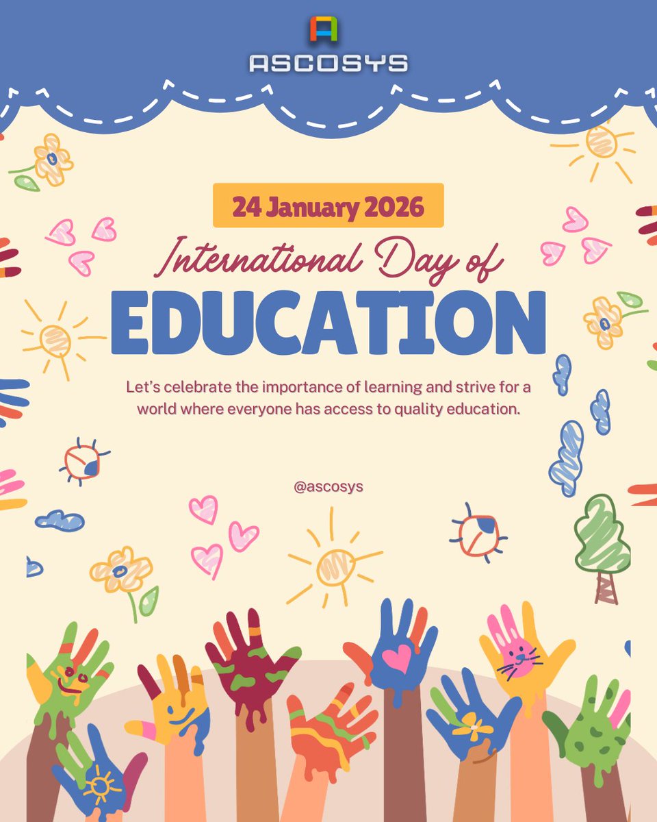 ASCOSYS1's tweet photo. The International Day of Education, observed annually on January 24, was established by the United Nations in 2018 to recognize education as a fundamental human right and a cornerstone for peace, development, and human dignity.
#ascosys #InternationalEducationDay https://t.co/lBy87BfgGH