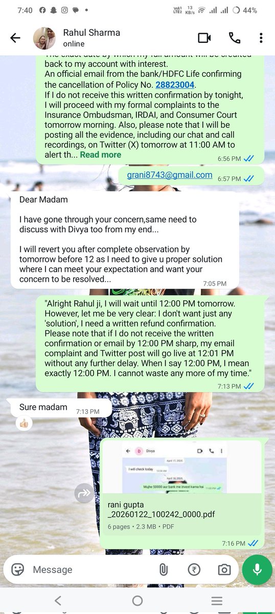 rg0021818's tweet photo. Fraud by @HDFCLife &amp; @SaraswatBank! 📢
Policy 28823004: Sold as 6-yr term, but documents show 20 yrs! Staff (Divya D.) admitted mistake on chat but refund is being delayed. I demand a full refund!
@HDFCLife @SaraswatBank @IRDAI_India @jagograhakjago https://t.co/G0wP5xDdWl