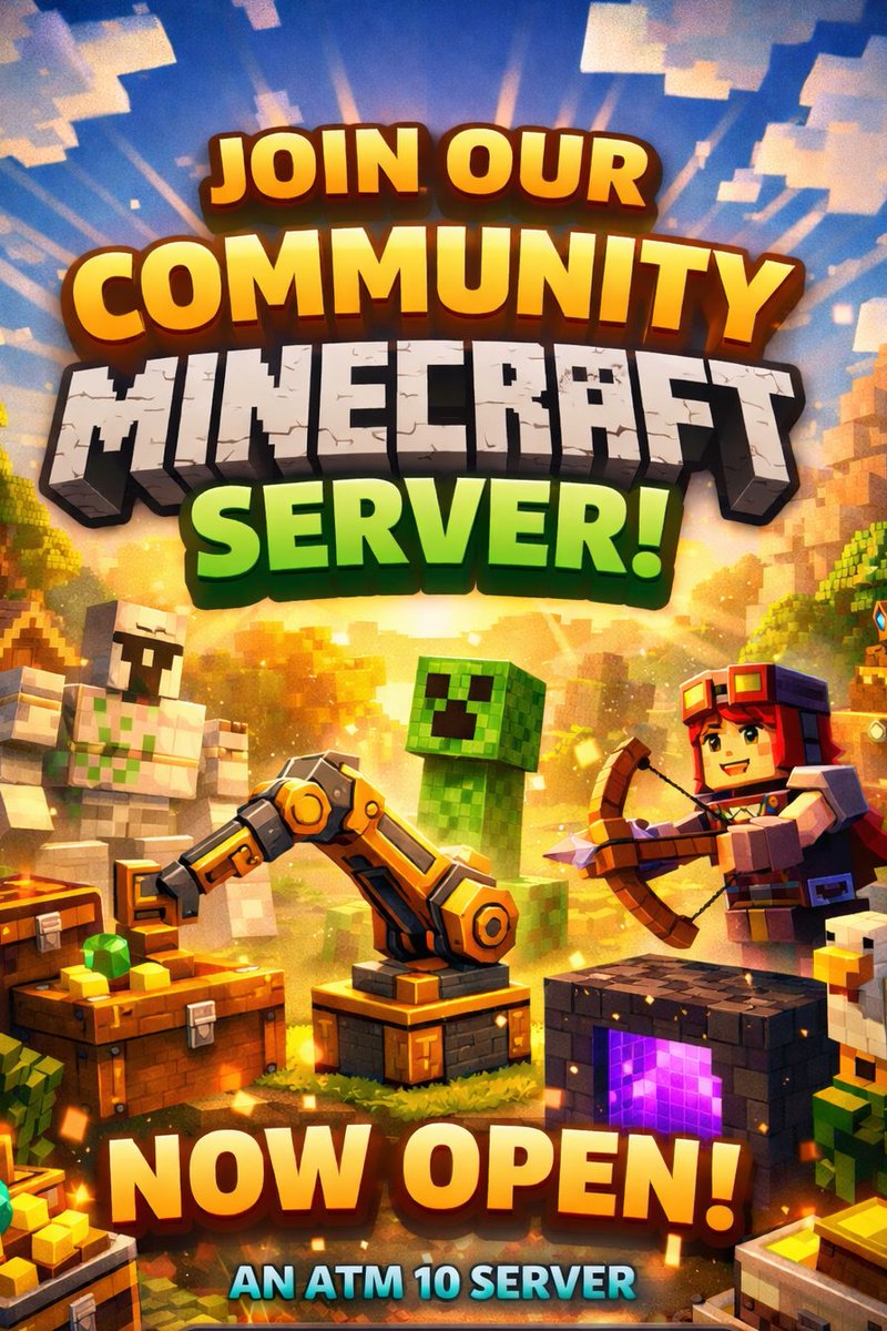 _ContentHouse's tweet photo. We are excited to announce our Community Minecraft Server, using All The Mods 10!

Whether you’re into tech, automation, magic, or just a chill Minecraft vibe, our server offers an enjoyable experience for all.

Join the community, and start your journey today! (Link in bio) ⬆️ https://t.co/P86d6XC02u