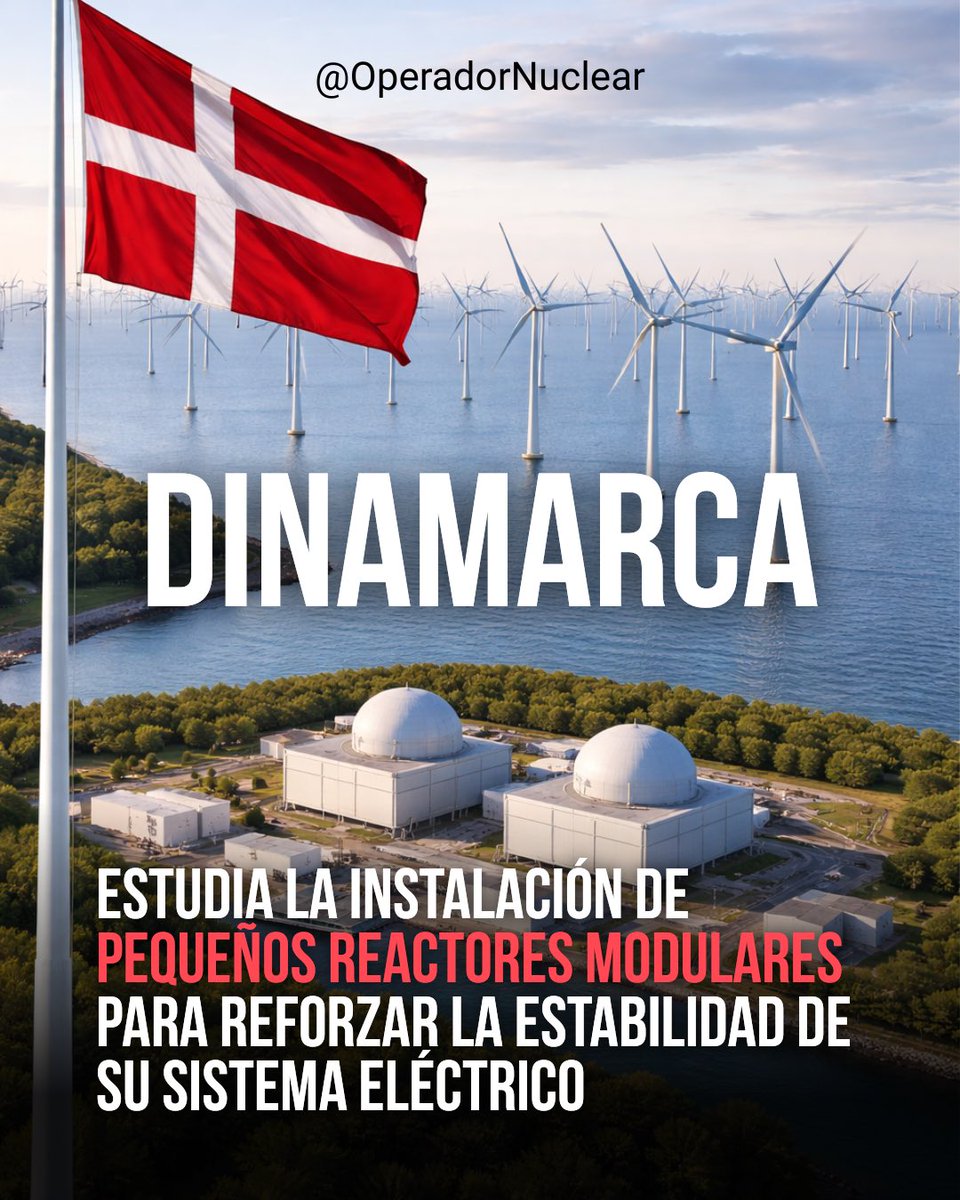 Dinamarca 🇩🇰, uno de los grandes referentes del modelo renovable europeo, ha decidido volver a estudiar la energía nuclear. El Gobierno ha iniciado un análisis oficial sobre el posible encaje de nuevas tecnologías nucleares en su sistema eléctrico, en particular los pequeños