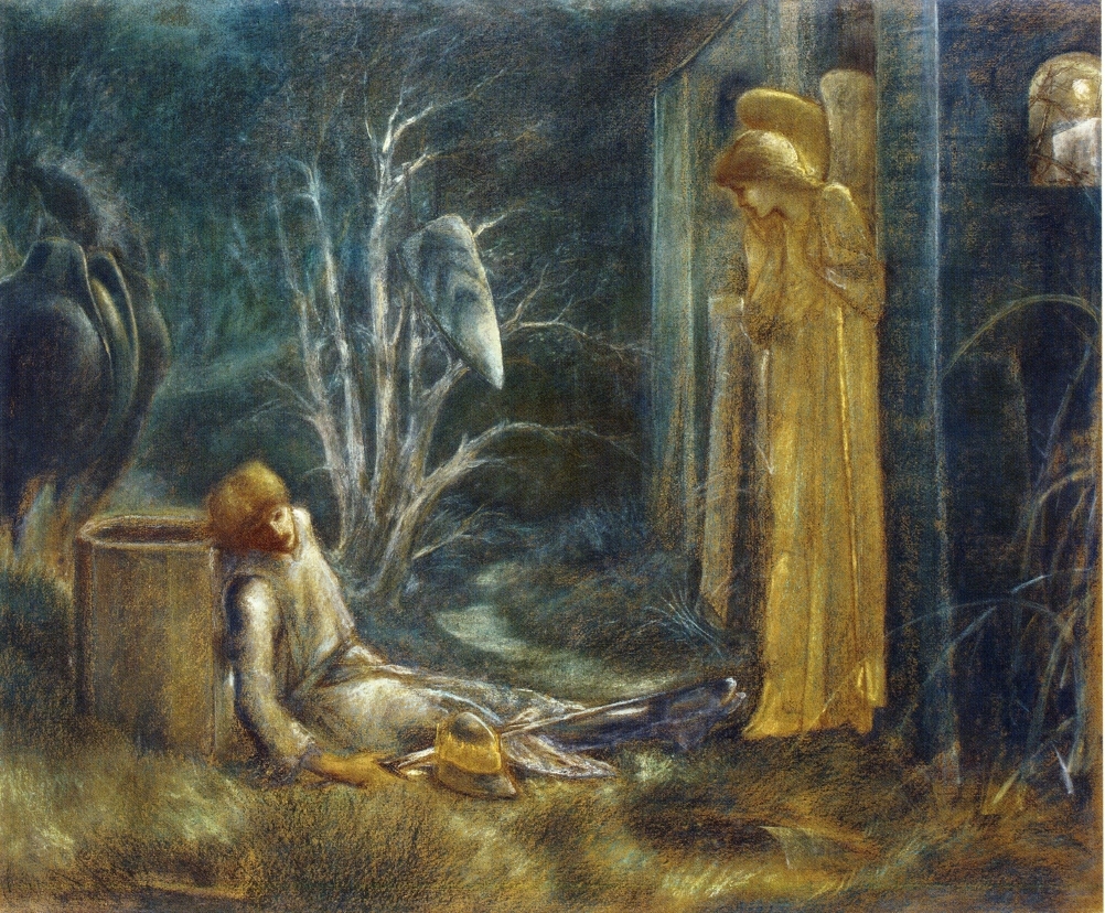BurneJonesArt's tweet image. The Dream of Lancelot (Study) wikiart.org/en/edward-burn…
