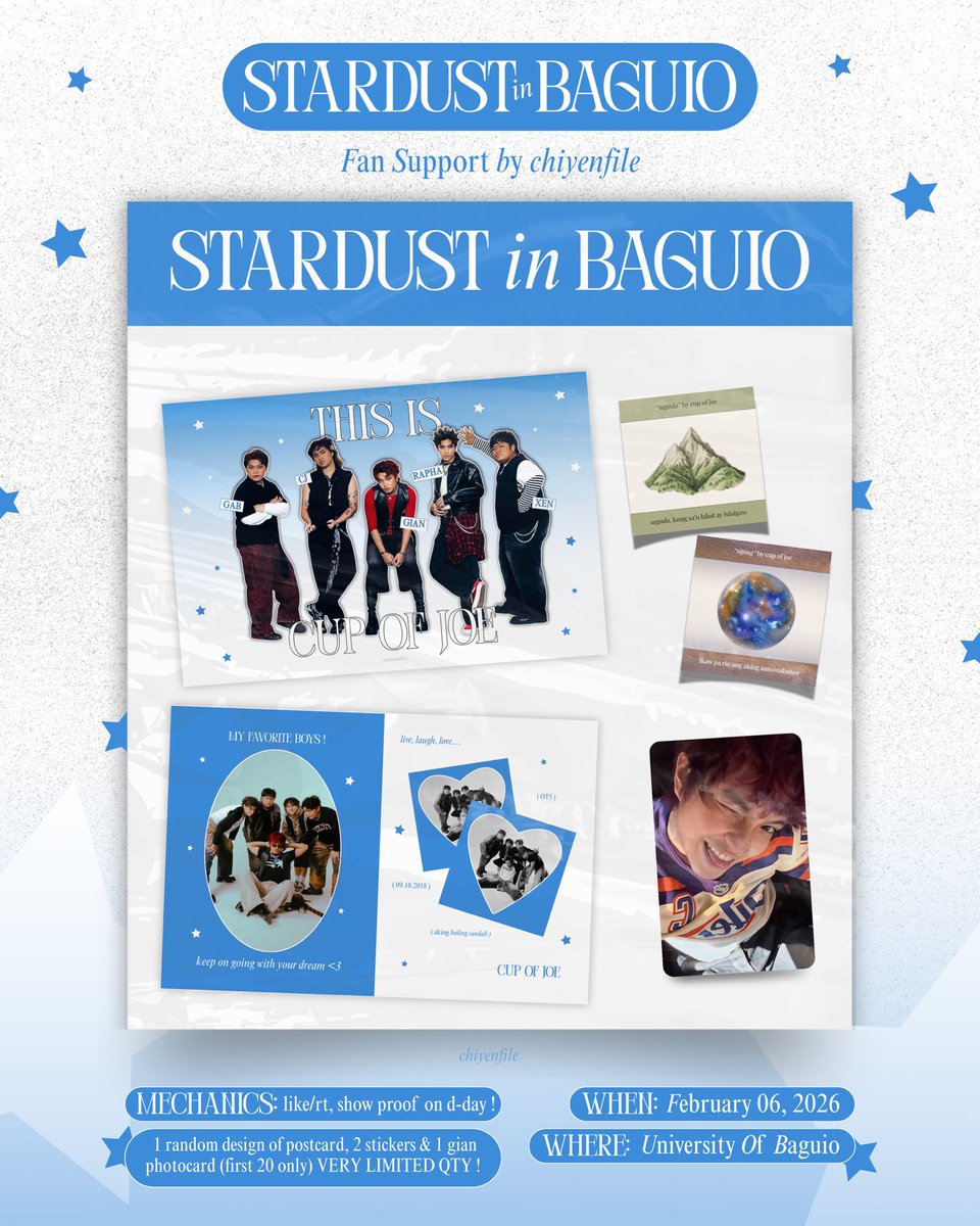 chiyenfile's tweet image. ⋆ STARDUST in BAGUIO — fan support by @chiyenfile !

⋆ 1:1 only, limited qty
⋆ like/rt, mbf (optional)
⋆ show proof on d-day
⋆ more details on pubmat

see y’all ;”)