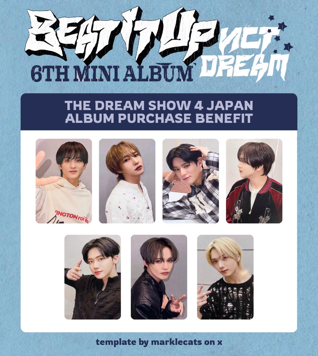 nct dream 6th mini album 'beat it up' photocard template — 'the