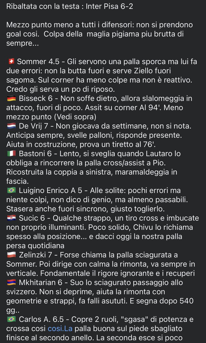 europa_inter's tweet photo. #InterPisa Match review from our Inter Club Brussels / Pagelle dal nostro @Inter Club di Bruxelles con voti e commenti dal nostro socio @derkaiser58 #amala #IMInter #FCIM #ForzaInter #InterClub #campionato #pagelle #fcim1908 #Inter #nerazzurri #SerieA #SerieAEnilive https://t.co/7rHTifuxxe