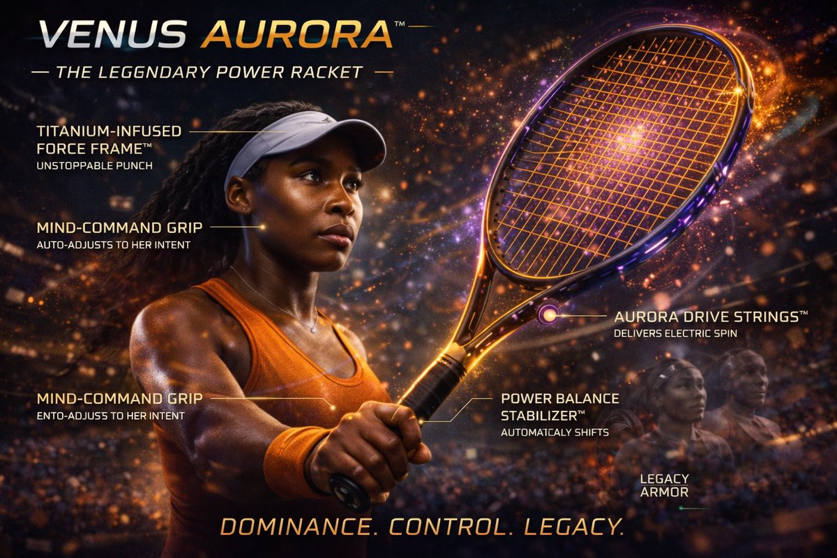 Eliecashmere's tweet image. VENUS AURORA™ is power made precise. Built for dominance, control, and legacy — a racket that turns every strike into a statement.
#VenusAurora #PowerRacket #LegendaryPerformance #DominanceOnCourt #TennisRevolution