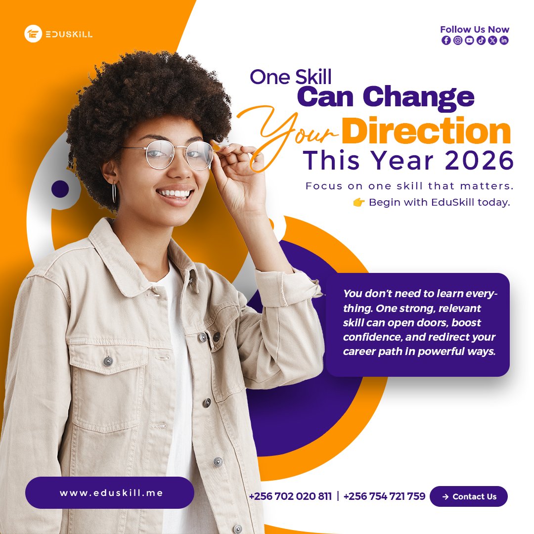Eduskill_ug's tweet photo. You don’t need every skill.
One strong skill can change your direction this year.

Choose what matters. Start now.
Learn with Eduskill.
Visit us on https://t.co/D33xJ3G829 for more information

#OneSkill #CareerGrowth #SkillUp #Eduskill #FutureReady https://t.co/7qS8L1rdyy