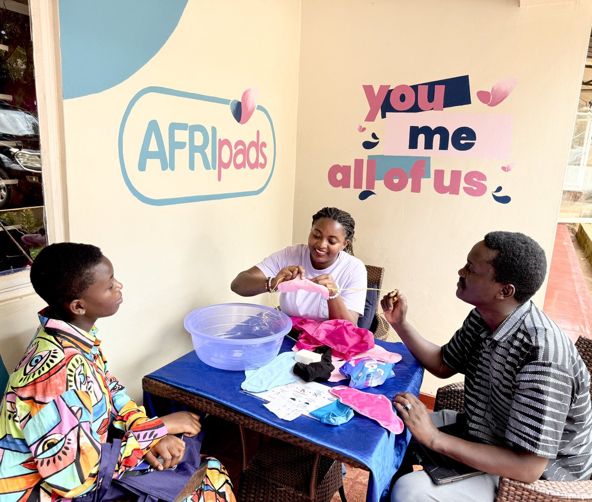 SpireJim's tweet image. Yesterday, with my daughter, we visited Afripads, an organisation that makes and distributes reusable sanitary pads. My daughter is working on a school project (competence-based curriculum) where she seeks to learn and teach deprived girls how to make reusable pads. The project