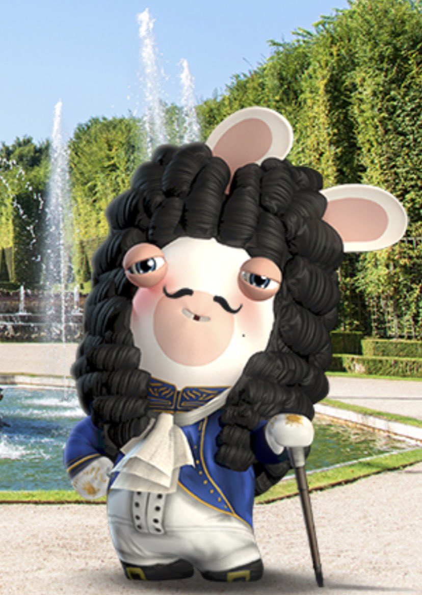 GrotesqueHydra's tweet image. Loosing it over Louis XIV rabbid