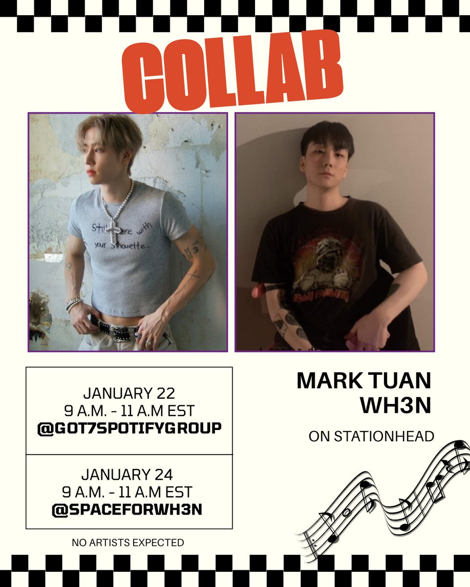 Join us for the 2nd day of this collab, i can't wait to enjoy beautiful music with <a href="/OT7Ahga/">OT7Ahga Int Fanclub</a> 💚✨️

⏰️ 9 a.m. - 11 a.m. EST | 11 p.m. - 1 a.m. KST 
🤎 stationhead.com/spaceforwh3n 

#WH3N #MarkTuan 
ON <a href="/STATIONHEAD/">STATIONHEAD</a>  !!